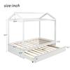 Twin Size House Bed with Trundle, Solid Pine Wood Bed Frame and Roof DesignDecorative beds for Boys and Girls. No Box Spring Need, Easy to Assemble. view 2