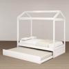 Twin Size House Bed with Trundle, Solid Pine Wood Bed Frame and Roof DesignDecorative beds for Boys and Girls. No Box Spring Need, Easy to Assemble. view 3