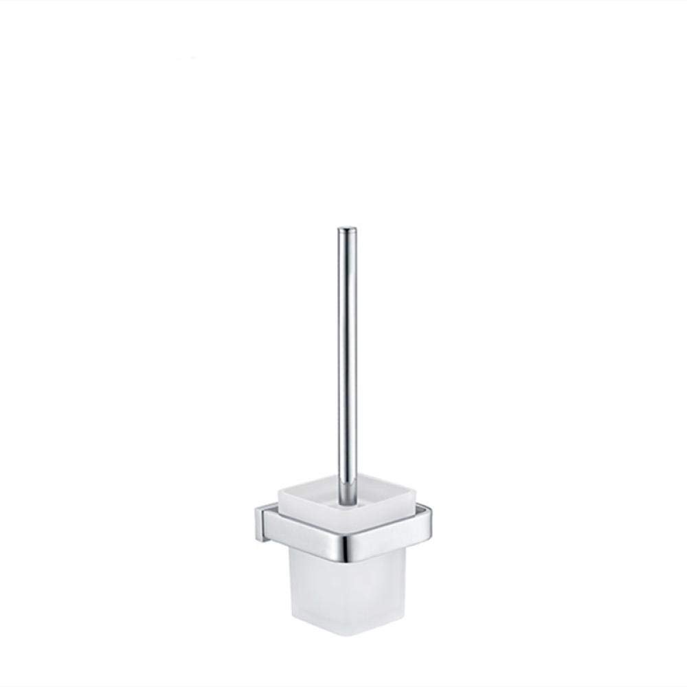 SPOUR Toilet Brush, Compact Wall-Mounted - Toilet Bowl Holder Set Square Copper Glass Thickening Toilet Brush Holder
