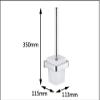 SPOUR Toilet Brush, Compact Wall-Mounted - Toilet Bowl Holder Set Square Copper Glass Thickening Toilet Brush Holder view 4