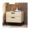 Modern Nightstands Nightstand Pine Wood End Table 2 Drawers Bedside Cabinet W/Hardware Legs Bedside Table Leather 50 * 40 * 48cm Bedside Dresse Simple Stylish view 1