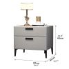 Modern Nightstands Nightstand Pine Wood End Table 2 Drawers Bedside Cabinet W/Hardware Legs Bedside Table Leather 50 * 40 * 48cm Bedside Dresse Simple Stylish view 2