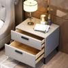 Modern Nightstands Nightstand Pine Wood End Table 2 Drawers Bedside Cabinet W/Hardware Legs Bedside Table Leather 50 * 40 * 48cm Bedside Dresse Simple Stylish view 3