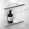 Bernkot 8'' Corner Shower Shelf 2PCS, 304 Stainless Steel Recessed Bathroom Shelves for Tiled Wall, Grout in Shelf (8'', Silver) view 1