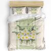Bedding Duvet Covers Set 3 Piece Set, Vintage White Daisy Vase Queen Vintage White Daisy Vase Duvet Cover and 2 Pillow Cases Set, Ultra Soft and Breathable, All Season Microfiber Reversible Bedding view 2