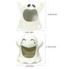 ABOOFAN Halloween Tealight Candle Holders Ghost Shape Votive Candle Holder 2pcs Ceramic Tealight Holders for Halloween Table Centerpieces Haunted House Decorations Props White view 3