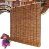 Bamboo Shade Outdoor Bamboo Roll Up Blinds, Reed Shades for Patio, Porch/Garden/Sunroom Privacy 52x44in Brown view 1