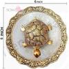somi gift Vastu Feng Shui Tortoise/Kachua/Turtle with Plate for Goodluck and Career Showpiece for Home & Office Table (Metal Feng Shui Glass Plate Gold) view 4