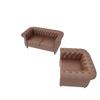 AVZEAR 2-Piece Living Room Sectional Sofa Set, Upholstered Sofa Modern Sofa Couches Set Style Button Tufted, PU Chesterfield Sofa for Living Room Apartment, 1+2 Seat PU Brown view 4