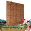 Bamboo Shade Outdoor Bamboo Roll Up Blinds, Reed Shades for Patio, Porch/Garden/Sunroom Privacy 55x32in(WH) Brown view 1