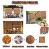 Bamboo Shade Outdoor Bamboo Roll Up Blinds, Reed Shades for Patio, Porch/Garden/Sunroom Privacy 55x32in(WH) Brown view 2