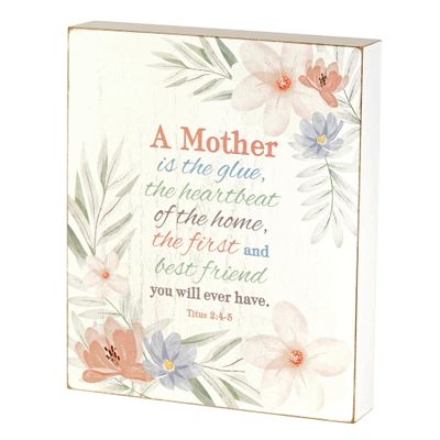 Dicksons A Mother Is The Glue The Heartbeat Of The Home Encouraging Verse White 10 x 8 MDF Tabletop Plaque