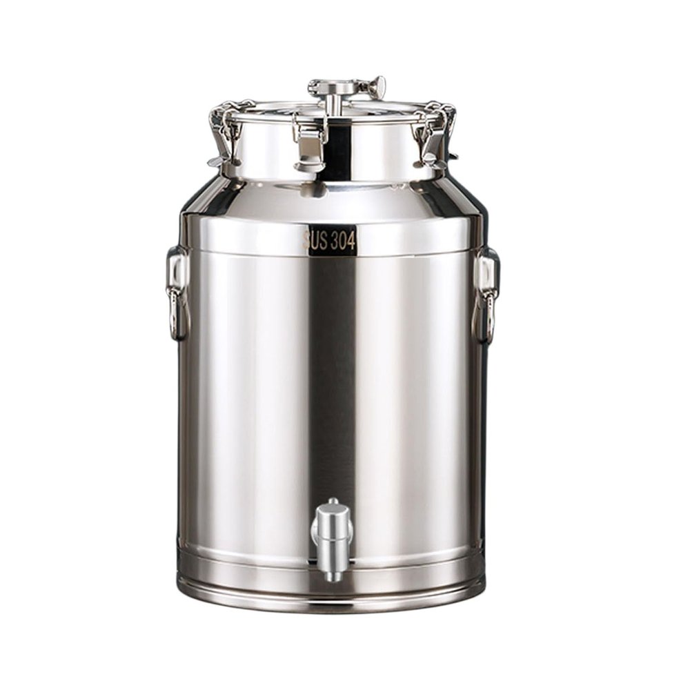 RGWYGCG Stainless Steel Fermenter,Brewing Equipment Stainless Steel Fermenter with Airlock, Fermenting Bucket for Your Beer,for Food Storage/Wine Fermentation,25 * 36CM/15L