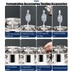 RGWYGCG Stainless Steel Fermenter,Brewing Equipment Stainless Steel Fermenter with Airlock, Fermenting Bucket for Your Beer,for Food Storage/Wine Fermentation,25 * 36CM/15L view 4