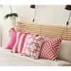 Apolena Geometric Pink Stripes Square 18" x 18" Throw Pillow Cover Set of 4 view 3