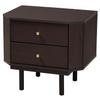 Baxton Studio Norwood Two-Tone Black and Espresso Brown Wood 2-Drawer End Table view 1