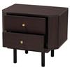Baxton Studio Norwood Two-Tone Black and Espresso Brown Wood 2-Drawer End Table view 2