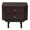 Baxton Studio Norwood Two-Tone Black and Espresso Brown Wood 2-Drawer End Table view 3