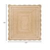The Weaver House Natural Jute Scalloped Bohemian Decor Handwoven Custom Decorative Rug (BD1) - 10x14 ft - White view 2