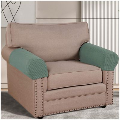 Armrest Chair Covers, Set of 2/4/6 Armrest Chair Covers Non-Slip Arm Protector Stretch Armchair Couch Anti-Scratch Furniture Slipcovers for Sofa Couches (Gray Green,6PCS)
