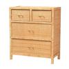 Baxton Studio Vaere Natural Brown Rattan and Mahogany Wood Storage Cabinet view 1