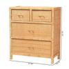 Baxton Studio Vaere Natural Brown Rattan and Mahogany Wood Storage Cabinet view 3