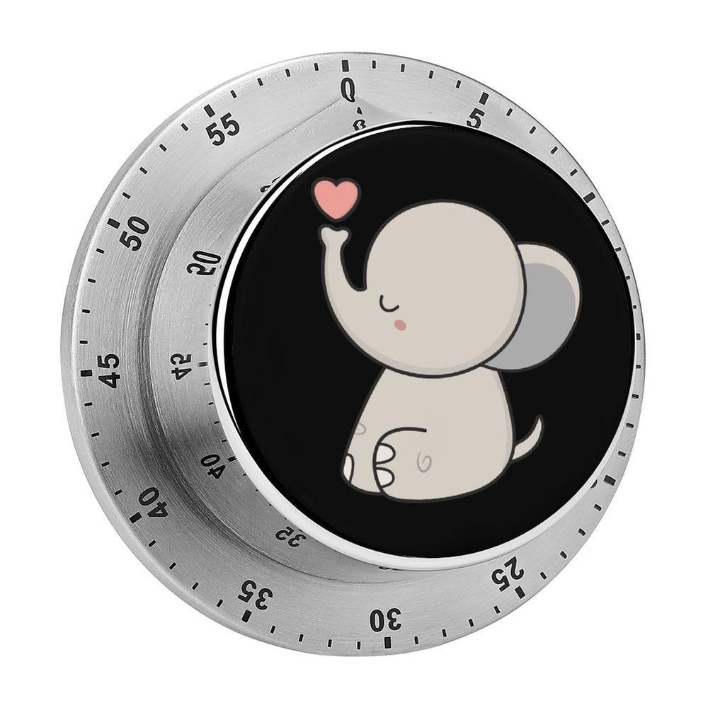 Kawaii Cute Elephant Kitchen Timer Countdown Cooking Timer Reminder Wind Up Timer for Home Study