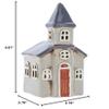 Shudehill Giftware Village Pottery Small Church Tealight Holder - Light Grey/Dark Grey 330990 view 2