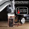 YMMIND French Press Coffee Maker 304 Stainless Steel Coffee Press,with 4 Filters System, Heat Resistant Thickness Borosilicate French Press Glass, BPA-Free Brewed Tea Pot Coffee Plunger(Copper 12oz) view 3