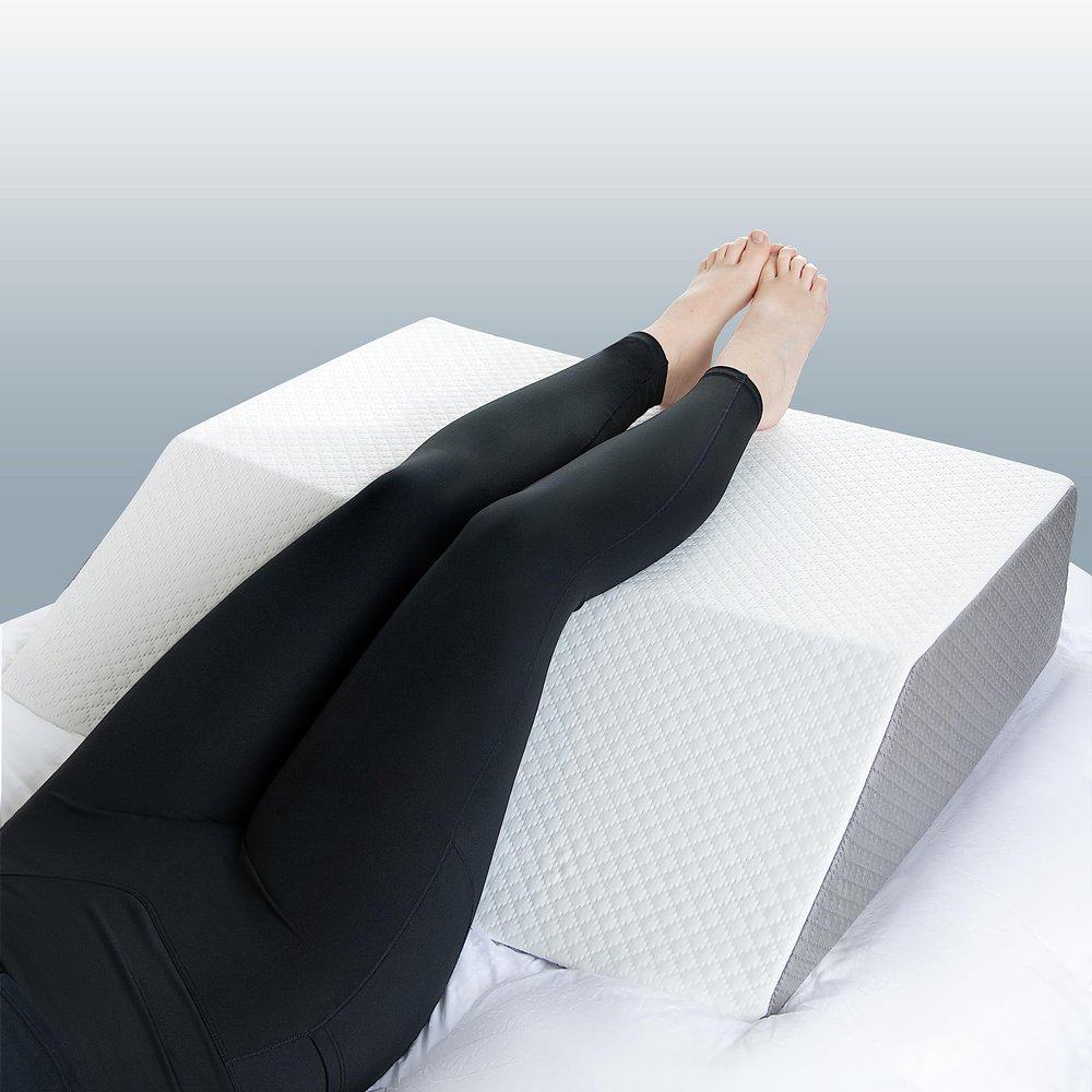 Klbs Extra Wide Leg Elevation Pillow, Chic Jacquard Cover, XL and Wide for More Comfort Bed Wedge Pillow for Legs, Leg, Knee, Ankle Elevation Post Surgery