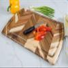 Lipper International Acacia Herringbone Cutting and Serving Board with Juice Well and Inset Handles for Chopping Meats, Fruits and Vegetables, 18" x 12" x 3/4" Thick view 3