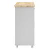 Modway Culinary Rolling Kitchen Cart with Storage in Light Gray Natural - 3 Tiers Kitchen Island on Wheels with Spice Rack, Functional as a Coffee Station, Bar Cabinet or Butcher Block Island view 2