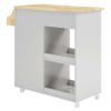 Modway Culinary Rolling Kitchen Cart with Storage in Light Gray Natural - 3 Tiers Kitchen Island on Wheels with Spice Rack, Functional as a Coffee Station, Bar Cabinet or Butcher Block Island view 3
