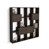Mobili Fiver, Iacopo S Bookcase with Panel Doors (63.3 x 62.3 in), Dark Walnut, Made in Italy view 4