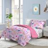 Dream Factory Kids 5-Piece Complete Bed Set Easy-Wash Super Soft Microfiber Comforter Bedding, Twin, Lilac Balloon Hearts view 1