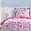 Dream Factory Kids 5-Piece Complete Bed Set Easy-Wash Super Soft Microfiber Comforter Bedding, Twin, Lilac Balloon Hearts view 3