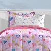 Dream Factory Kids 5-Piece Complete Bed Set Easy-Wash Super Soft Microfiber Comforter Bedding, Twin, Lilac Balloon Hearts view 4