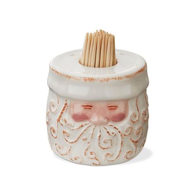 tag Santa Toothpick Holder Set White