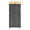 Modway Cuisine Rolling Kitchen Cart with Storage in Charcoal Natural - Portable Island for Kitchen with Spice Rack, Perfect as a Coffee Bar Cabinet, Butcher Block Island or Kitchen Island on Wheels view 2