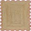 SanwariyaRugsExport Natural Jute Scalloped Rug Bohemian Rug Decor Rug Handwoven Rug Custom Rug Decorative Rug (RED)-(3x8) view 1