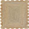 The Weaver House Natural Jute Scalloped Bohemian Decor Handwoven Custom Decorative Rug (YLW)-(10x14) view 1