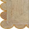 The Weaver House Natural Jute Scalloped Bohemian Decor Handwoven Custom Decorative Rug (YLW)-(10x14) view 3
