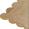The Weaver House Natural Jute Scalloped Bohemian Decor Handwoven Custom Decorative Rug (YLW)-(10x14) view 4