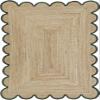 SanwariyaRugsExport Natural Jute Scalloped Rug Bohemian Rug Decor Rug Handwoven Rug Custom Rug Decorative Rug (GRN)-(3x8) view 1