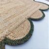 SanwariyaRugsExport Natural Jute Scalloped Rug Bohemian Rug Decor Rug Handwoven Rug Custom Rug Decorative Rug (GRN)-(3x8) view 4