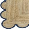 SanwariyaRugsExport Natural Jute Scalloped Rug Bohemian Rug Decor Rug Handwoven Rug Custom Rug Decorative Rug (NVBLU)-(3x8) view 2