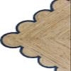 SanwariyaRugsExport Natural Jute Scalloped Rug Bohemian Rug Decor Rug Handwoven Rug Custom Rug Decorative Rug (NVBLU)-(3x8) view 3