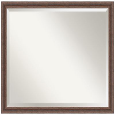 Amanti Art Brown Wall Mirror 24x30 Distressed Rustic Brown Rectangle Bathroom Mirror for Wall Decor Living Room, Large Country Rustic Wood Frame, Hangs Horizonally and Vertically, Bathroom Decor,