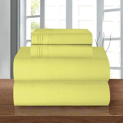 Elegant Comfort Luxury 1500 Premium Hotel Quality Microfiber 4-Piece Sheet Set - Wrinkle Resistant, All Around Elastic Fitted Sheet, Deep Pocket up to 16", Queen, Pistachio Green