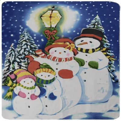 50x60 50"x60" Soft Plush Fleece Blanket Throw (4-Snowman Snowmen Family Christmas)